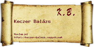 Keczer Balázs névjegykártya