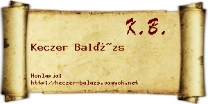 Keczer Balázs névjegykártya